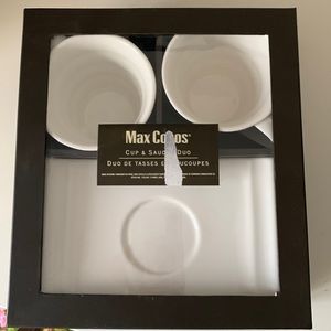 NWT - Max Cocos white cup and saucer duo